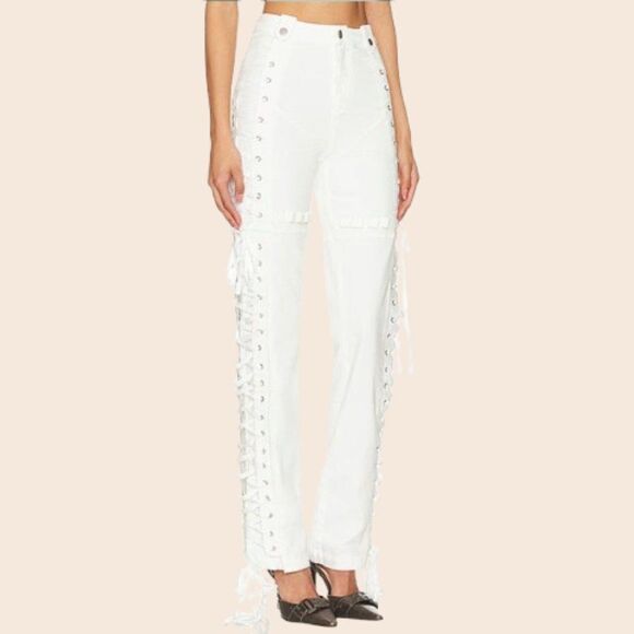 I.AM.GIA White Lace-Up Holly Pant Size XS - Picture 1 of 16